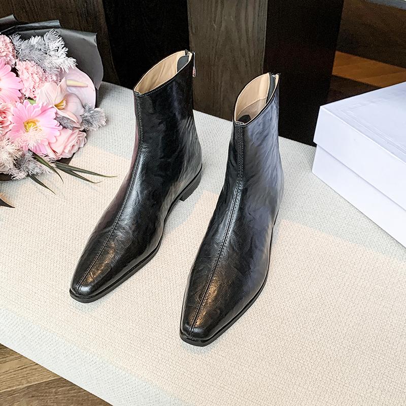 

Модные женские ботильоны на каблуке в западном стиле 2025 Новая элегантная обувь Женские дизайнерские короткие ботинки челси Снежные зимние модные Zapatillas Mujer 42 чёрный