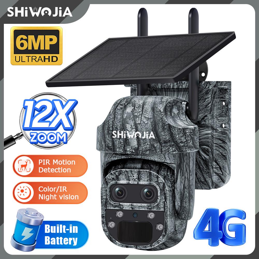 

4G Solar Camouflage 12x Zoom 6MP HD Outdoor Waterproof Wireless WiFi Camera 6MP WIFI Version