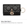 DIOR Lady Dior Lambskin Key Pouch Women's Black S0983ONMJ-M900