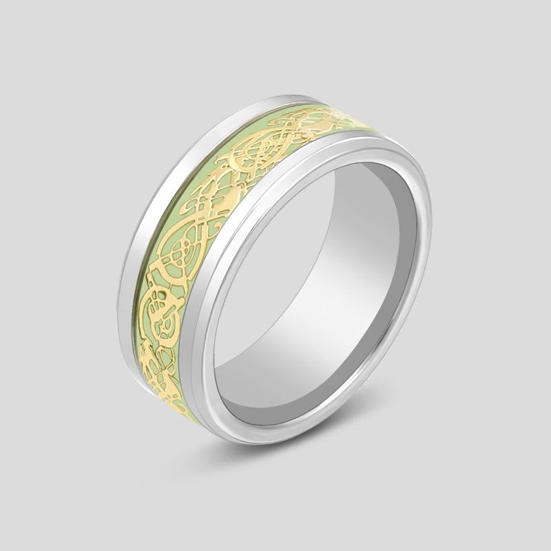 Светящееся в темноте кольцо из нержавеющей стали, персонализированное кольцо из титановой стали для указательного пальца для мужчин, аксессуары для рук 7