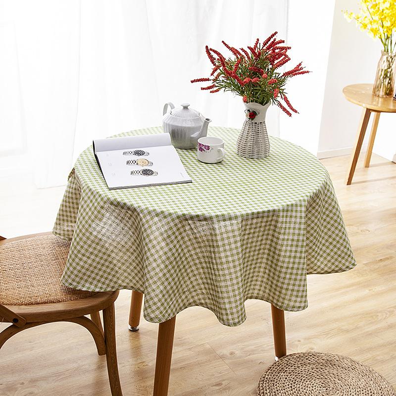 Polyester Cotton Imitation Linen Table Cloth Round Tablecloth Printed Fringed Tablecloth Cover Towel
