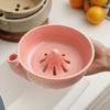 Ceramic Berry Holder with Drainage Self Spinning Washing Bowl, 360 Degree Vortex Cleaning And Flower Shaped Fruit Rinse Bowl Drain Spinner, Vegetable