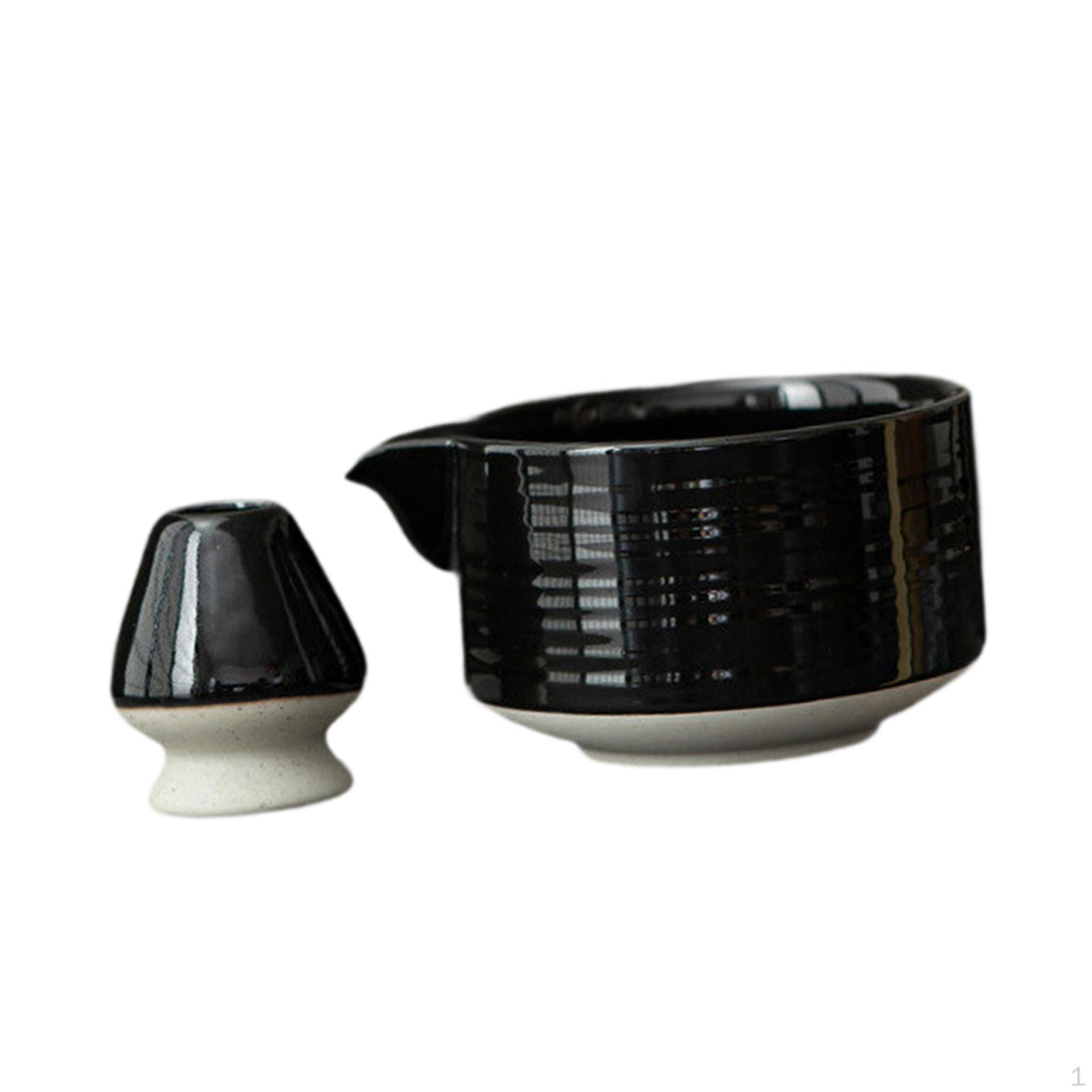 

Набор из 2 предметов для матча, чаша с носиком для любителей чая, утварь, инструменты для японского приготовления чая ручной работы чёрный