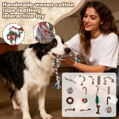 Handgefertigte gestrickte Baumwollseil Haustierbedarf, Auf Lager, Ziehbares Mais Kauspielzeug interaktives Hundespielzeug