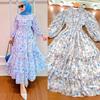 M237# New Ruffle Print Muslim Dress - Middle East TK Indonesia