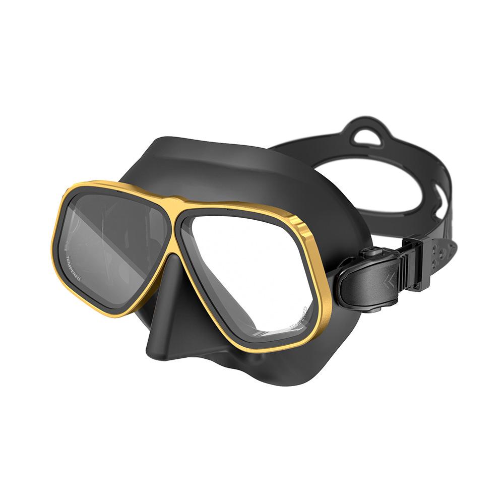 Hot Selling Double Lens Anti-Fog Free Diving Mask Tempered Glass Myopia Lenses Aluminum Alloy Frame Liquid Silicone Spearfishing