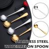 Stahl Runde Suppenlöffel Praktisch Feine Verarbeitung Verdicken Langer Griff Glatte Oberfläche Ideal Zum Kochen Und Servieren U1Q7