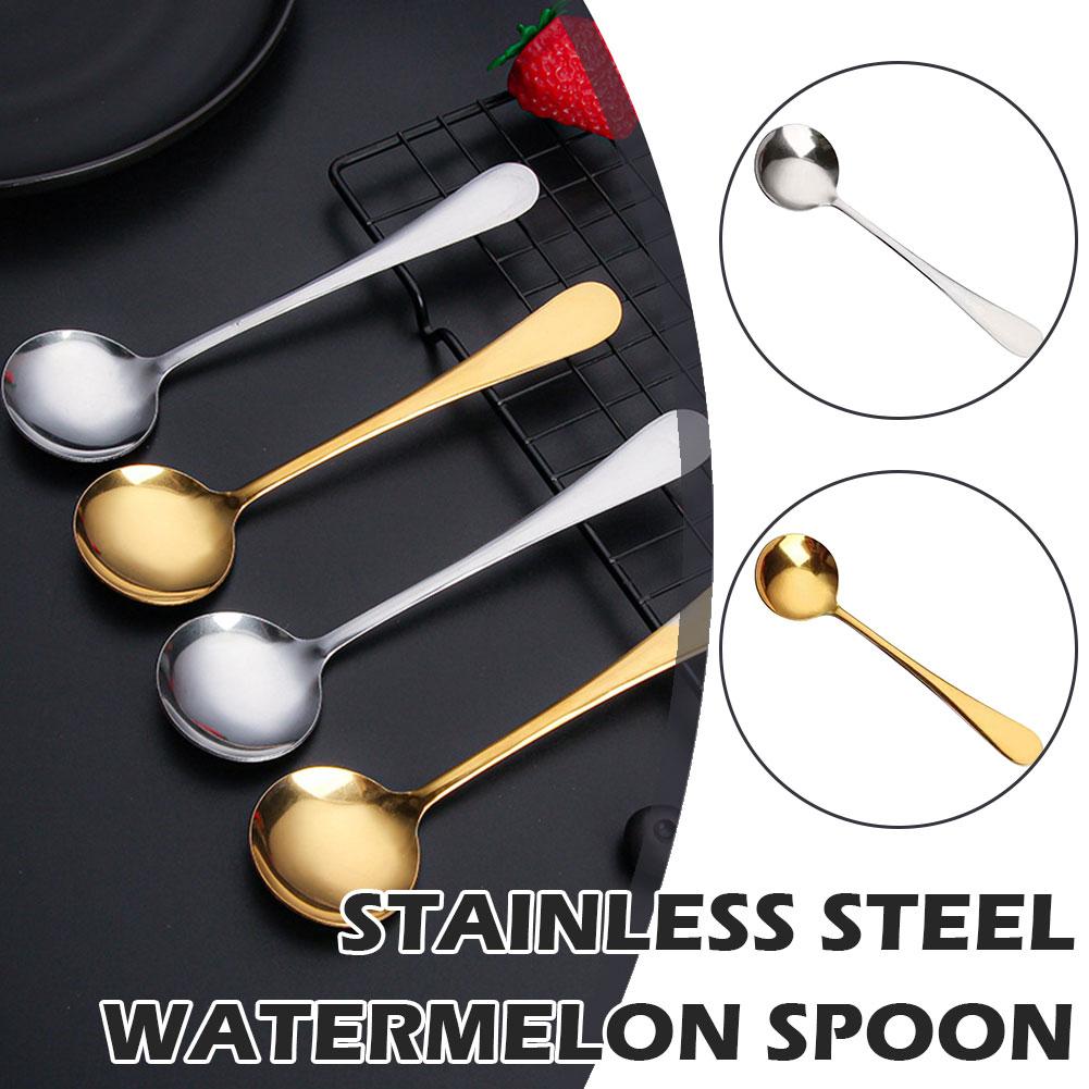 Stahl Runde Suppenlöffel Praktisch Feine Verarbeitung Verdicken Langer Griff Glatte Oberfläche Ideal Zum Kochen Und Servieren U1Q7