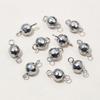20pcs 4/5/6/8mm Double Loops Round Stainless Steel Bead Ball Charms Pendant Connector Earrings Necklace DIY Jewelry Accessories