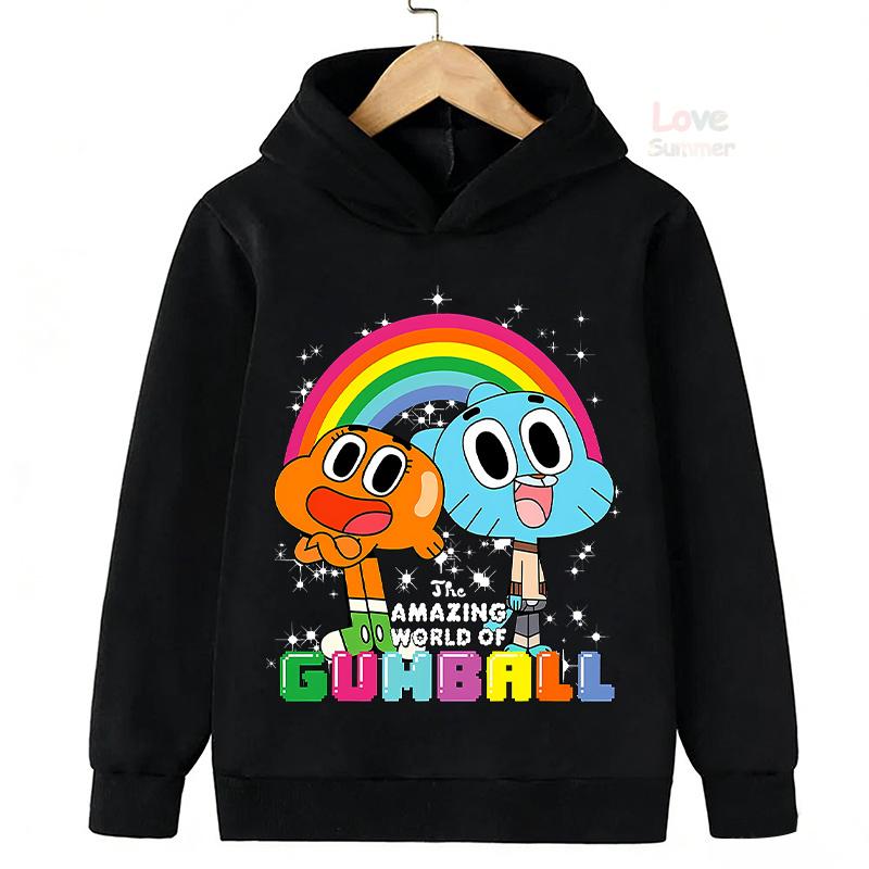 Podzimní Vtipné Dětské Mikiny The Amazing World Of Gumball Mikina s Kapucí Děti Kluci Dívky Grafická Ležérní Sportovní Mikina