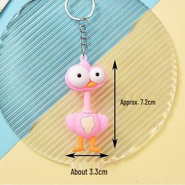 Cartoon Animal Big-Eyed Keychain: Giraffe & Lion King Pendant Gifts