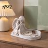 Retro Style Storage Organizer Angel Figurine Key Tray Faux Stone Catchall Decorative Exquisite Home