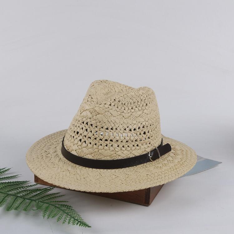 Hat Men's Summer Straw Hat Casual Beach Seaside Sun Hat Jazz Top Hat Sun Hat Women's Sunscreen Big Brim