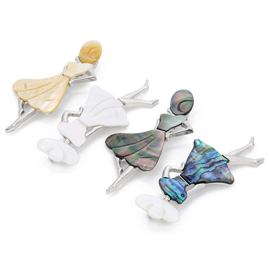 85x30mm Trendy Natural Shell Brooch Pin Pendant Metal Girl Model For Lady Women Party Charm Necklace Jewelry Finding Ornament