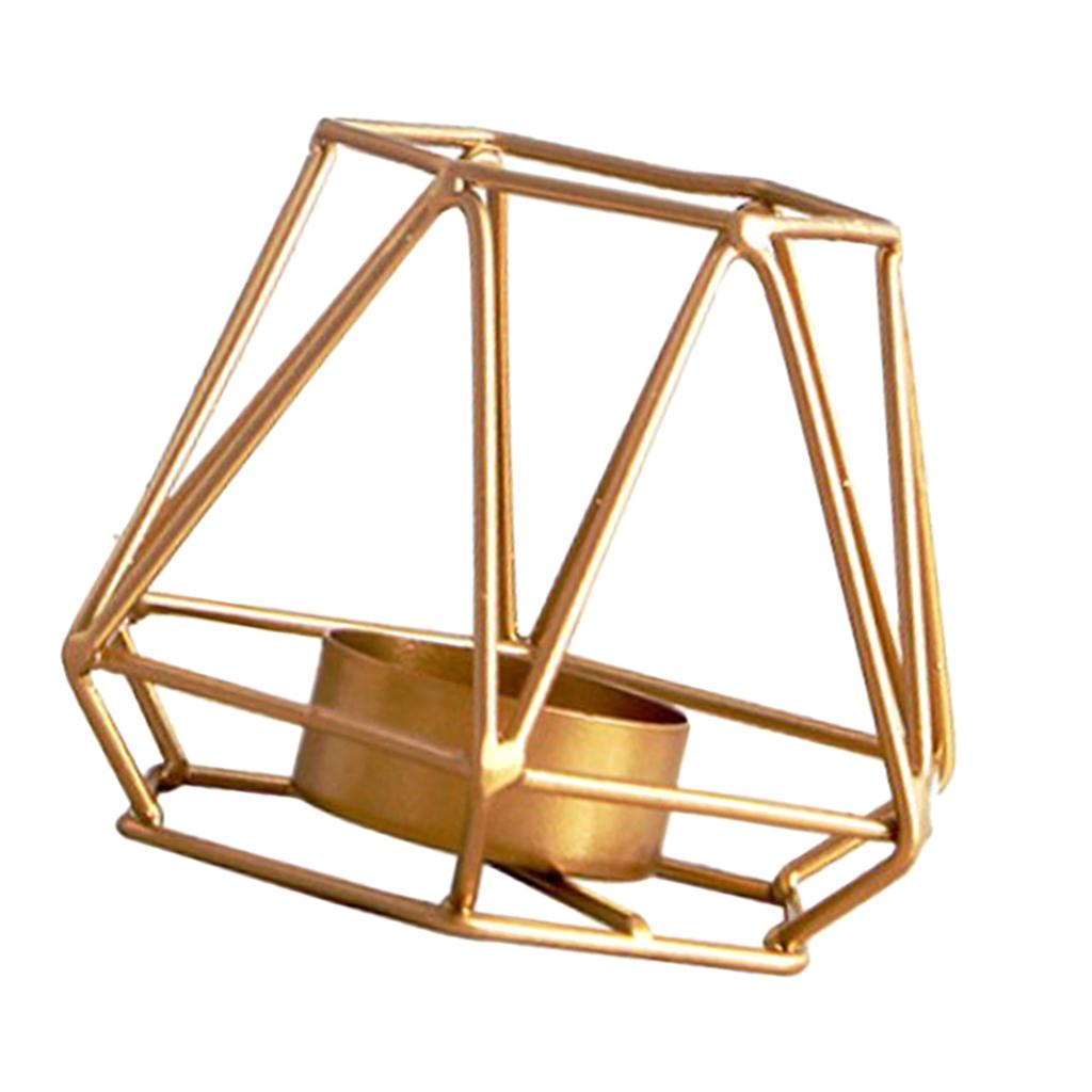 3D Geometric Iron Art Candle Holder Modern Votive Candle Stand Tea Light Decor for Wedding Centerpiece