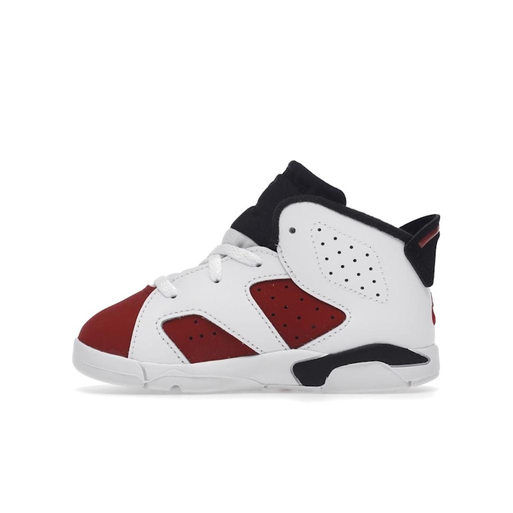 Air Jordan 6 Retro TD Carmine 2021 Babysneakers Hvit Svart 384667-106