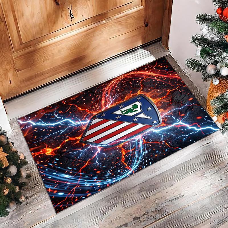 Atletico Madrid Printed Flannel Area Rug Non Slip Soft Polyester Floor Carpet Indoor Decor Mat for Bedroom Living Room Sofa Game Room Home Decoration