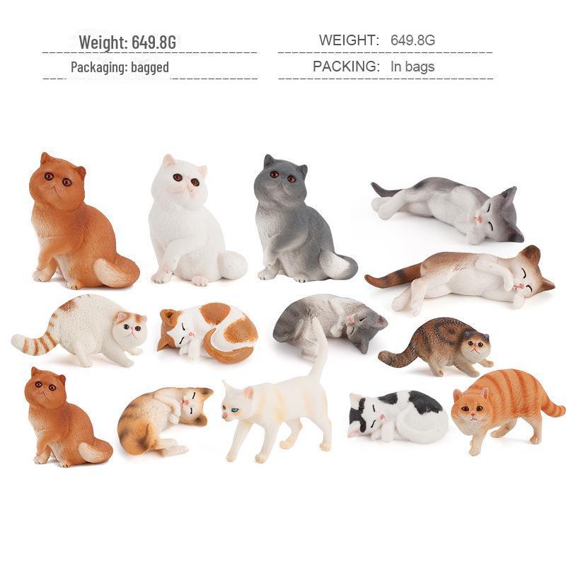 Seashell Cat Figurine: Realistic Kitten Toy Model