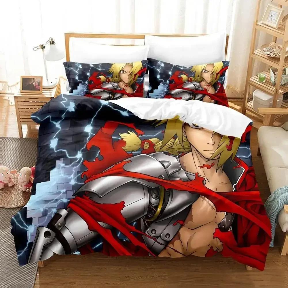 Fullmetal Alchemist Bedding Set Single Twin Full Queen King Size Bed Set Aldult Kid Bedroom Duvet Cover Sets 3D Print Anime Bed