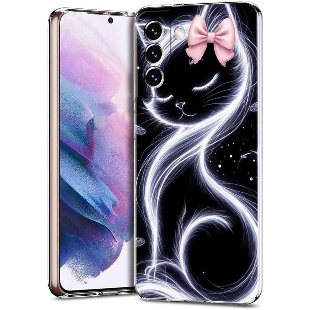 Transparent Phone Case Cover for Samsung Galaxy S25 S24 S23 S22 S20 S21 FE Ultra S24 S23 S10 S10E Plus 5G Proud Cat Pattern Bags