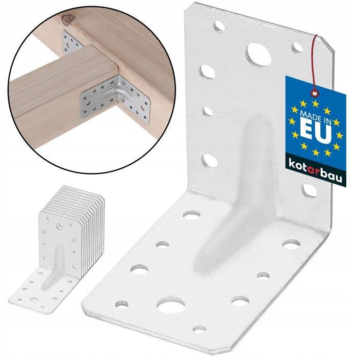 Équerres De Fixation - KOTARBAU - 90 X 90 X 65 Mm - Acier Galvanisé - Lot De 12 - Raccord D'angle