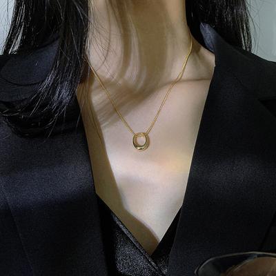 316L Stainless Steel Ring Necklace New Women's Do Not Fading Simple Pendant Clavicle Chain Women