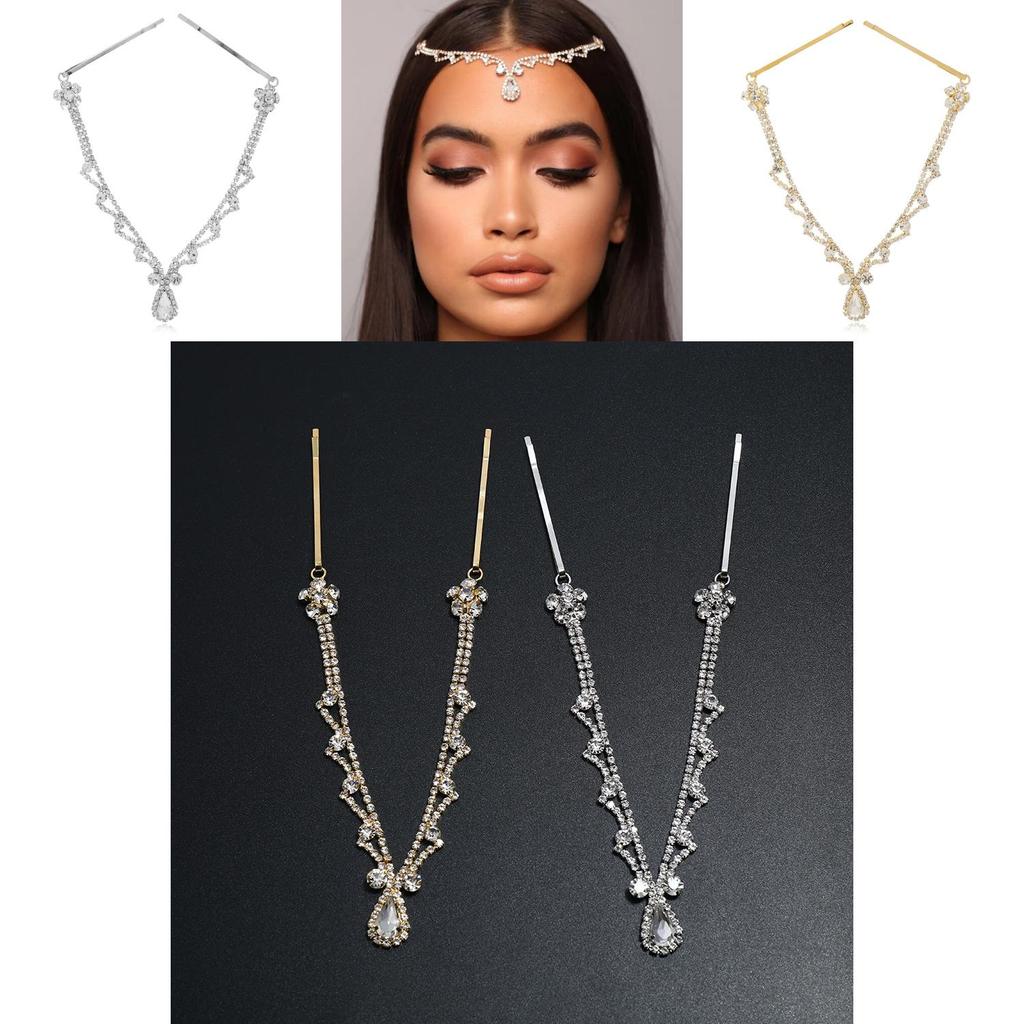 Elegant Water Drop Crystal Headband With Geometric Design For Wedding And Gift Giving