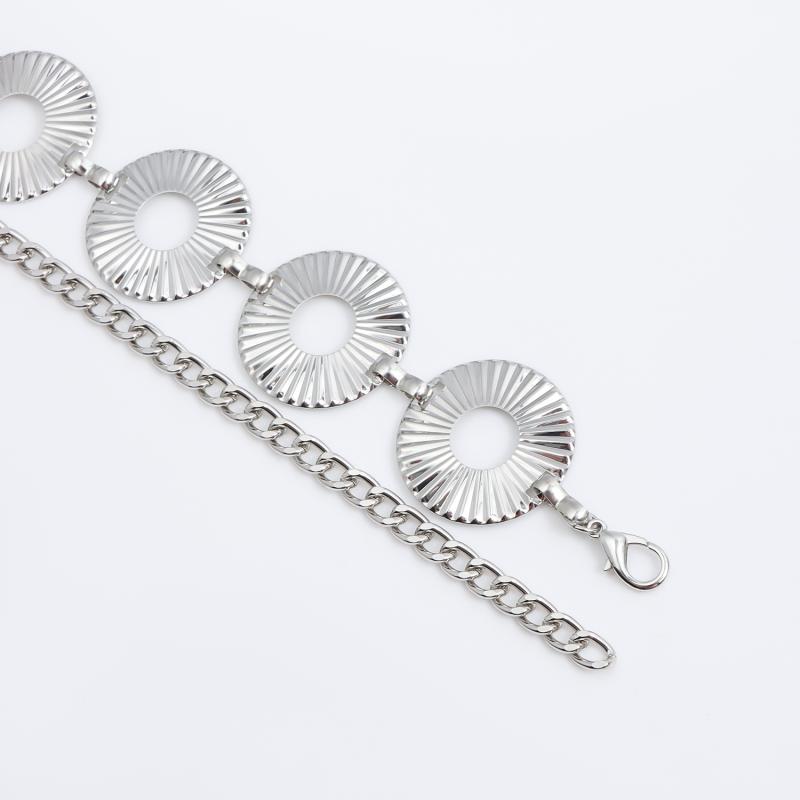 Women'S Fashion Circle Metal Chain Belt Fringes Ring Waist Chain Clothes Belt Waistband For Summer Beach