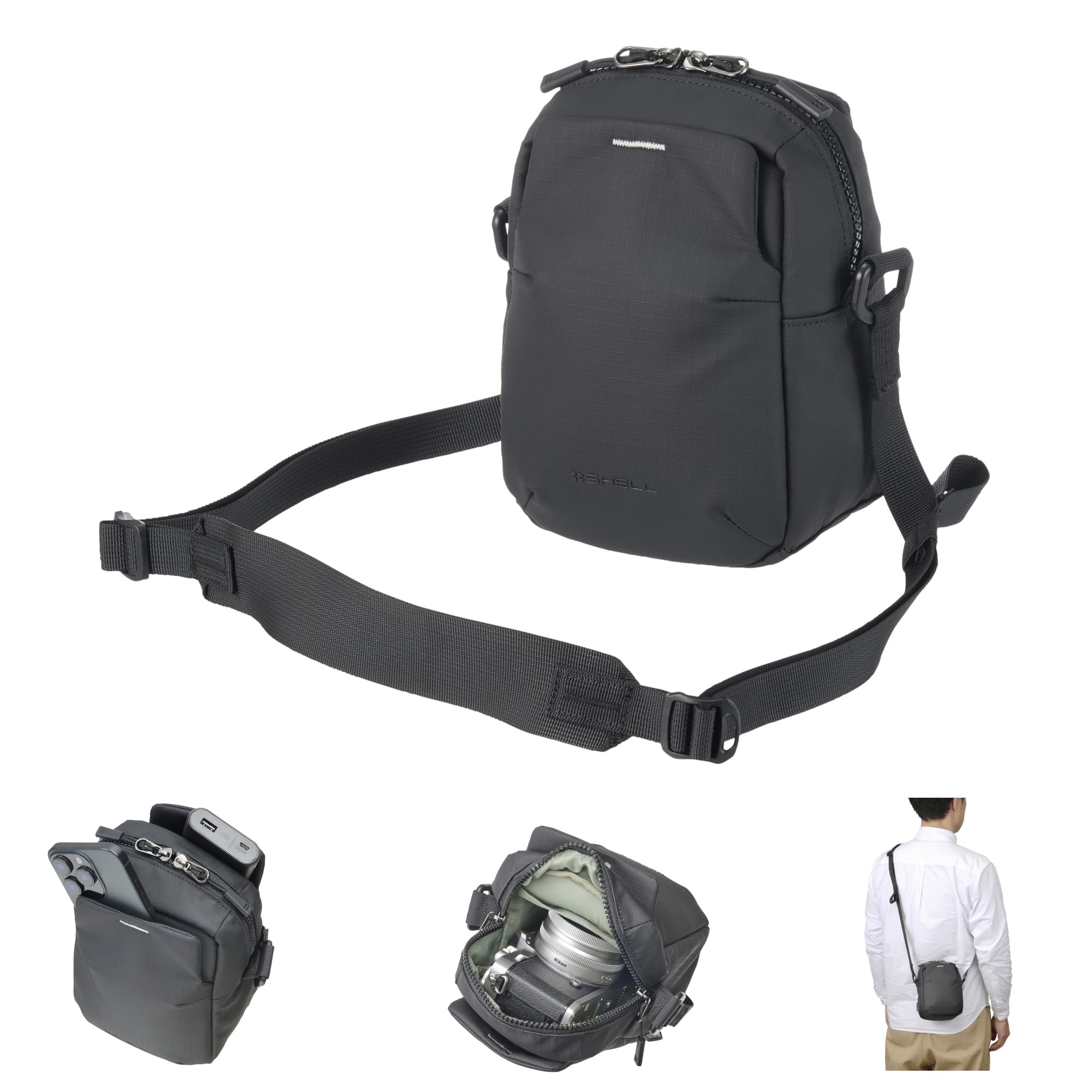 

Hakuba Camera Bag Plus Shell Stream Shoulder Pouch AZ Black Water-Resistant Lightweight Everyday Use AMZSP-STSPBK 4977187005967