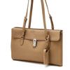 Daks Cla Brown Buckle Decoration Cowhide Shoulder Bag Dcba6f151i2
