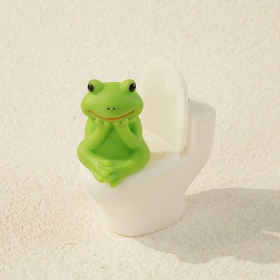Creative Gift for Friends 2Pcs Resin Meditation Pig And Frog Figurines, Funny Toilet Animal Ornament Desktop Figurines Bookshelf Decor, Humorous