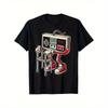 Retro Gaming Pattern Vintage Video Game Console T-Shirt Cotton Tee