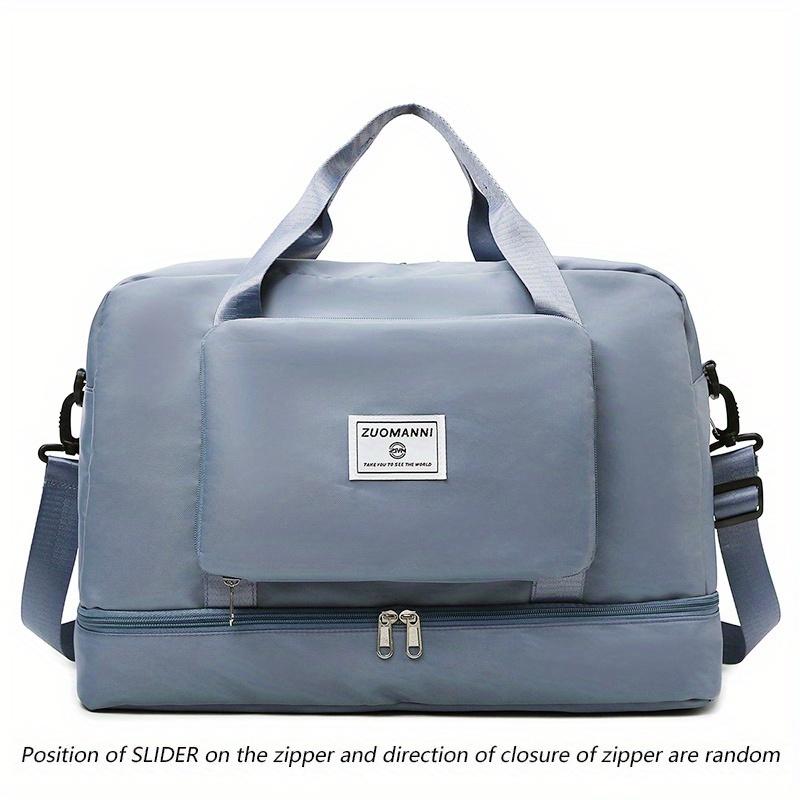 Large Capacity Foldable Travel Duffel Bag with Shoe Compartment, Sports Gym Tote Bag, Weekender Overnight Duffle Bag, Ideal for Travel, Vacation, Gym