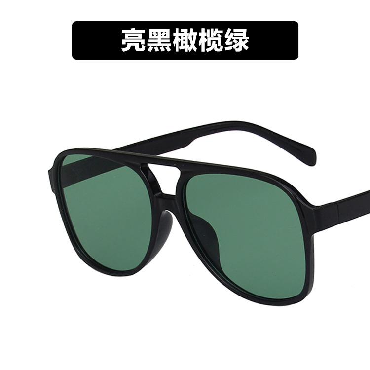Cross-border European and American retro double beam sunglasses 2022 new trendy ins personalized big frame Internet celebrities same toad sunglasses