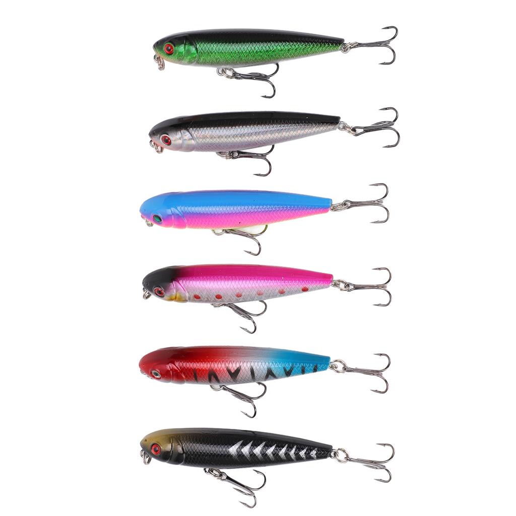 6pcs 9.5g 8cm Artificial Fishing Bait Set Wobbler Floating Bass Trolling Pencil Lure