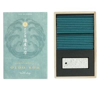 Nippon Kodo Oedo Räucherbadhaus-Tropfen Nr. 60 Stäbchen mit Räucherständer (Iya Shizuku)