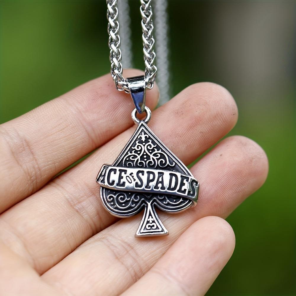 New Design Poker Ace of Spades Pendant Necklace For Men Heart