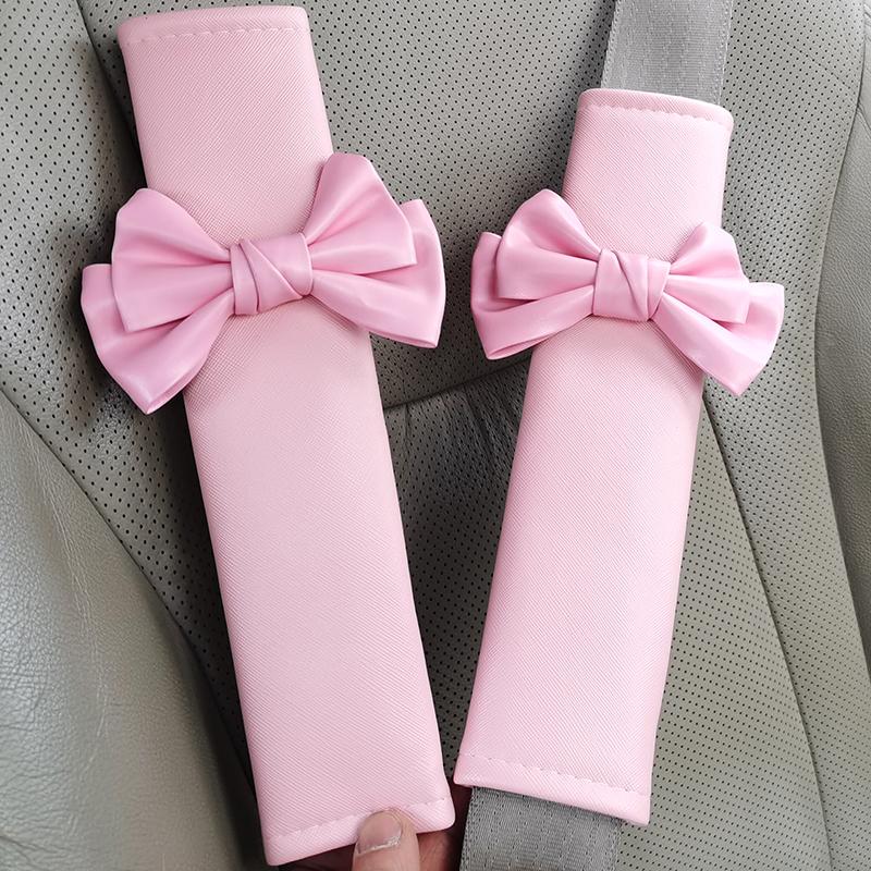 1/2pcs Flower Shoulder Pad Car Seat Belt Small Interior Decoration Protection Cartoon Creative Insurance Cover Car Accessories