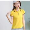 Short-sleeved POLO Shirt T-shirt for Women In Summer New Casual Sports Comfort Slimming Solid Color Top