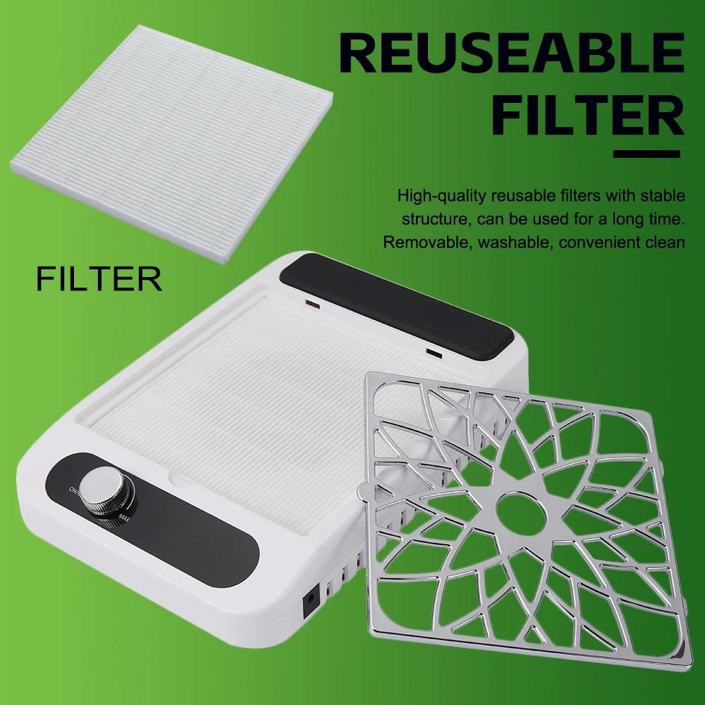 Professional Nail Dust Collector Vacuum Gel Nail Duster with Filter for Nail Art Salon