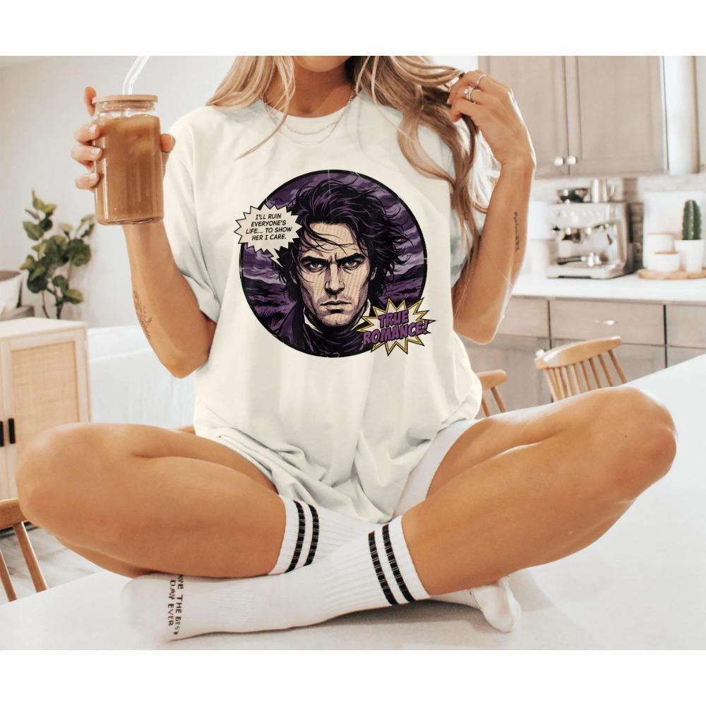 Wuthering Heights Cotton Heathcliff Graphic Tshirt Unisex Emily Bronte O-neck Fashion Short Sleeve Men Shirt S разноцветный