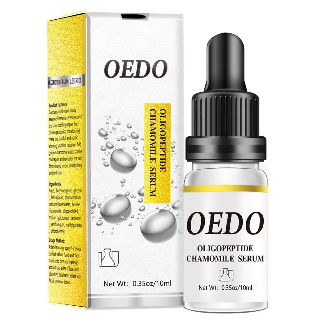 Fuktighetsgivende Anti-rynke Ansiktsserum med Oligopeptid Kamille Anti-aldringsessens Bleking Lysner Nærer Hudpleie 10ml