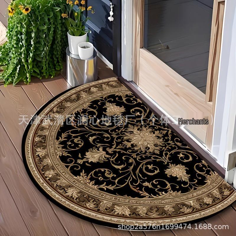 New Half-Round Dirt & Wear-Resistant Bathroom Floor Mat - Easy-to-Clean Decorative Mat