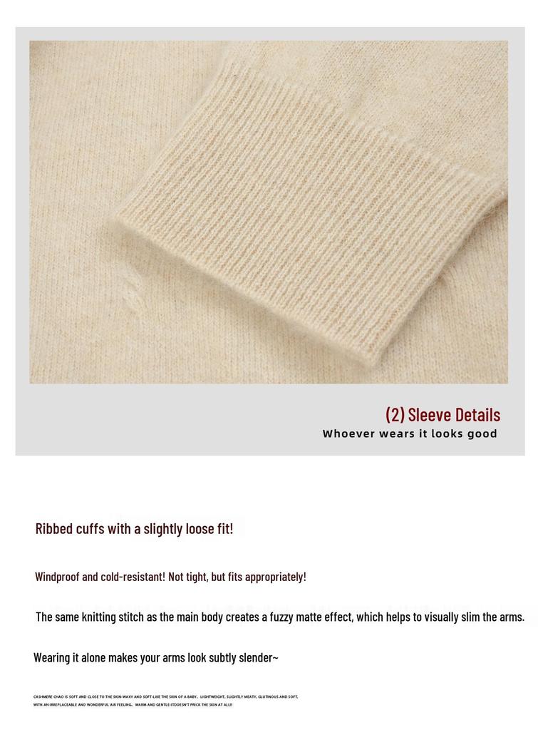 Soft Wood Ear Lace Cashmere Slim Fit Women's Sweater - Autumn/Winter 2025 Collection