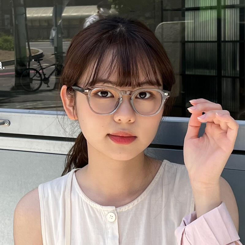 SBKA Ted2-C02 Round Horn-Rimmed Glasses (Blue Light Blocking)