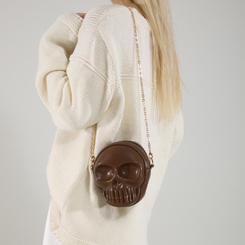 Y2K Casual Shoulder Bag Halloween Funny Lovely Devil Ghost Bag Ladies Bags Leather Zip Purse PU Handbags Women Crossbody Bags CLE