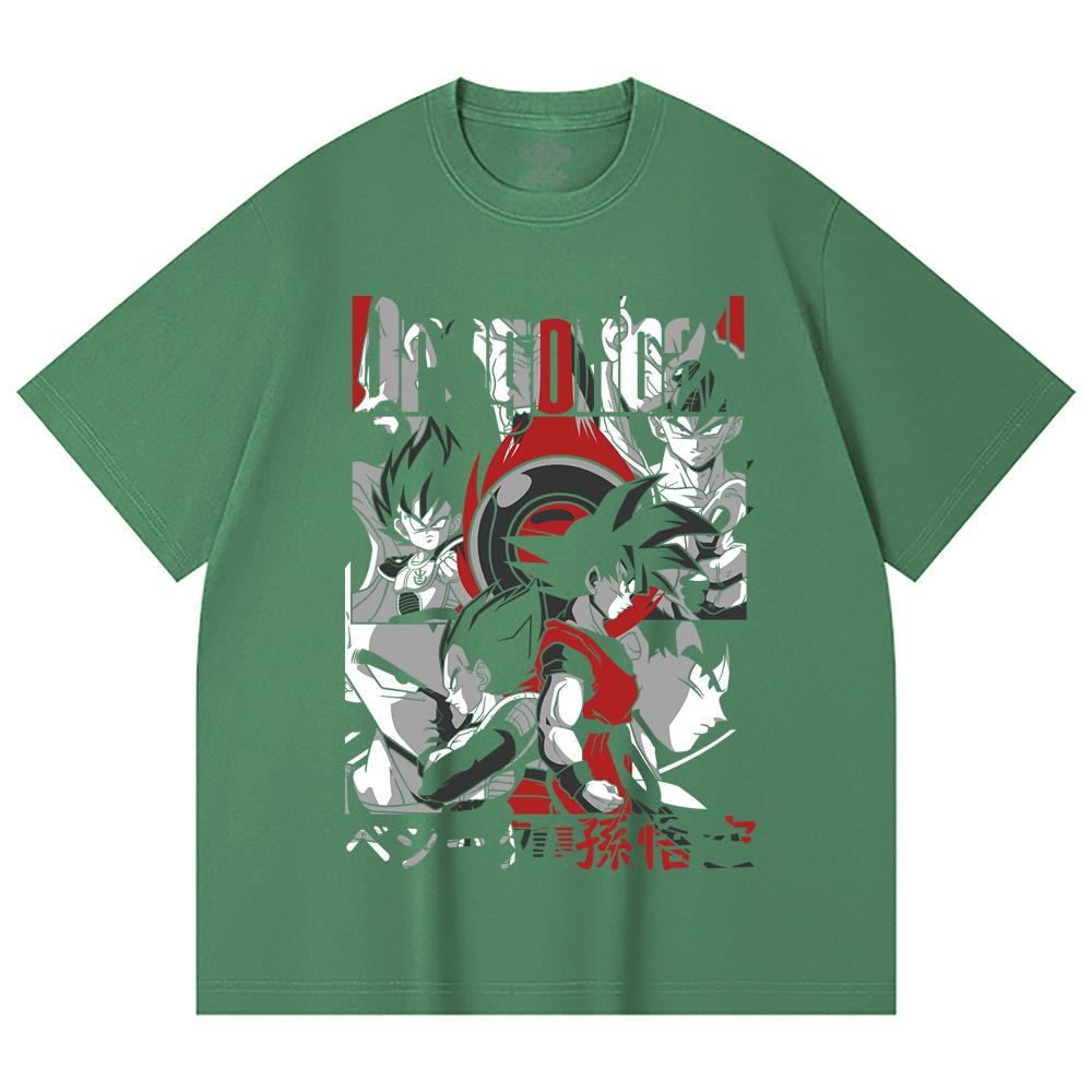 230 Gsm 100% Cotton Dragon Ball V36 Goku Vegeta Print Unisex Heavy Cotton T Shirt