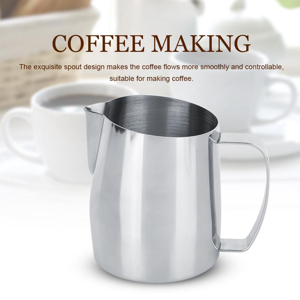 400ml Stainless Steel Foamer Cappuccino Milk Jug Milk Frothing Jug Latte Art for Home Coffee
