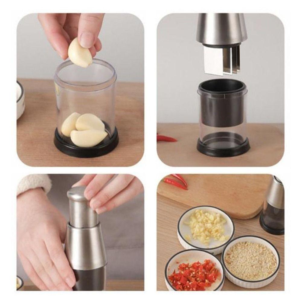 Stainless Steel Garlic Chopper Handheld Garlic Masher Multifunctional Manual Hand Chopper  Nuts