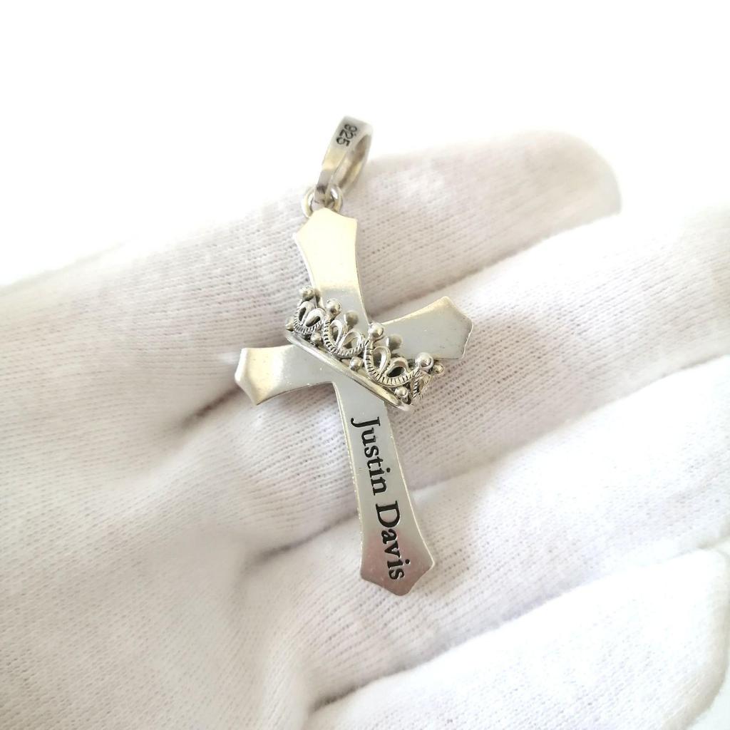 Used JUSTIN DAVIS Justin Davis Pendant Top Crown Cross Silver 420